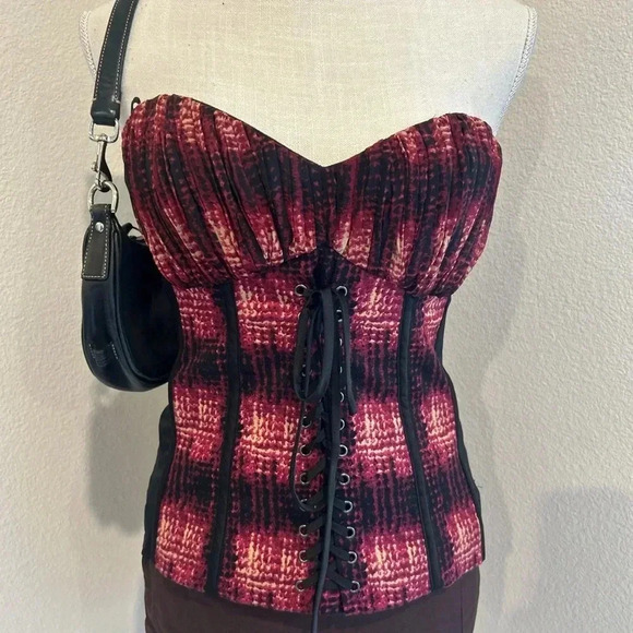 Bebe black and red corset top. - Picture 2 of 6